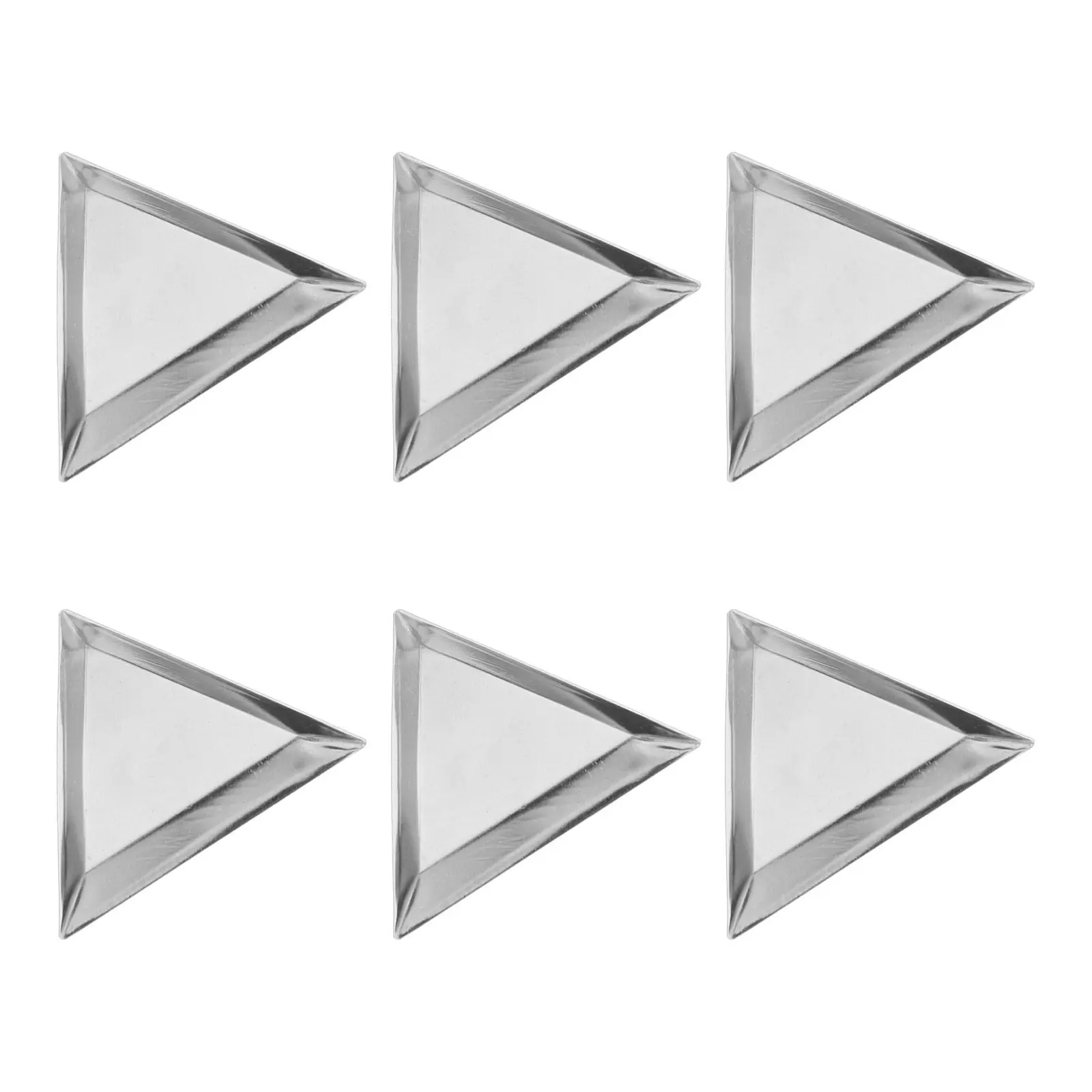 

6Pcs Jewelry Organizers Triangle Aluminum Bead Sorting Trays Nail Art Rhinestones Storage Plates for DIY Crafts