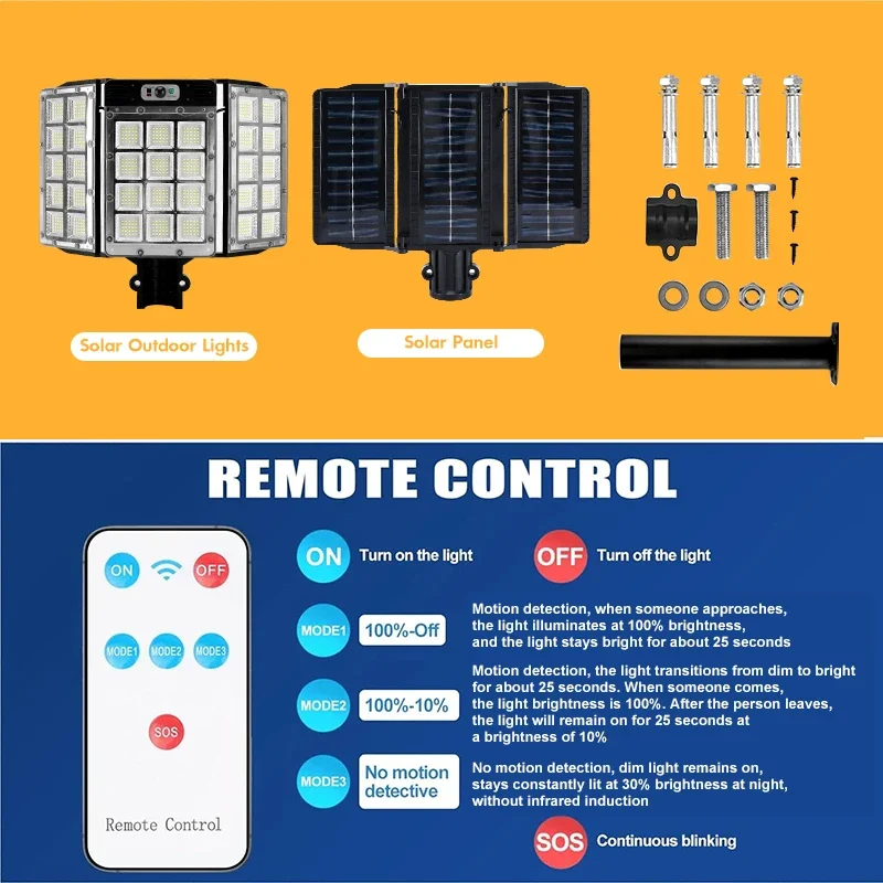 Imagem -06 - Luz Solar ao ar Livre Poderosa Super Bright Human Motion Sensor Lights Painel Dobrável Parede de Rua à Prova Dágua 6000mah 800 Led