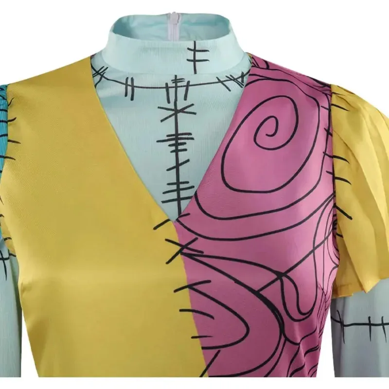 Nightmare Cosplay Before Christmas Sally Role Play Women Costume Disguise Girls Fantasy Female Halloween Carnival Party Clothes