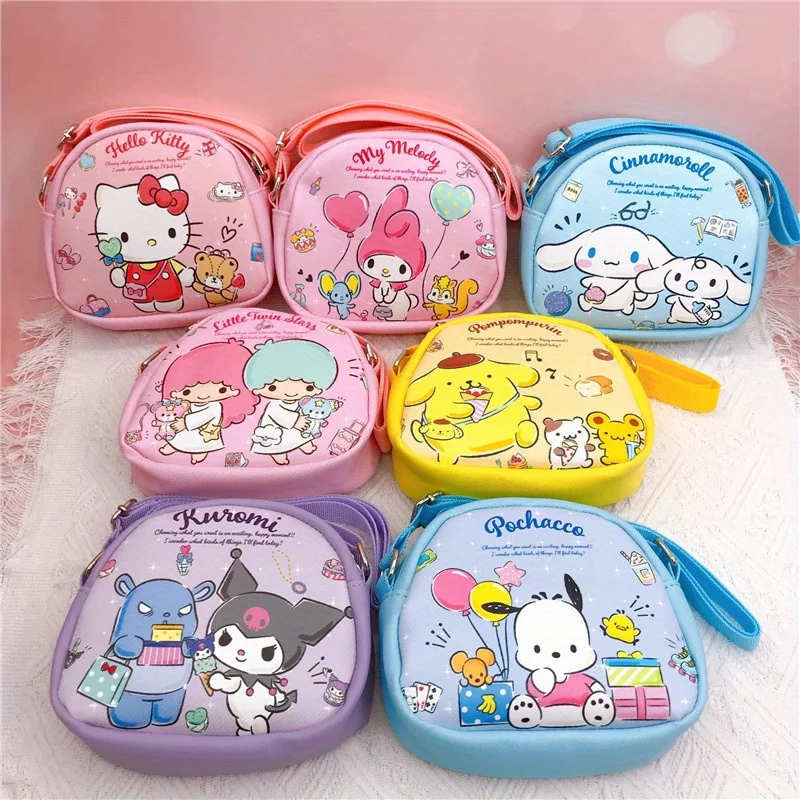 Adorable Licensed Anime Pattern Dome Bag  Kawaii Coin Purse Crossbody Style  Secure Zipper Perfect Girls Gift with Series Desing