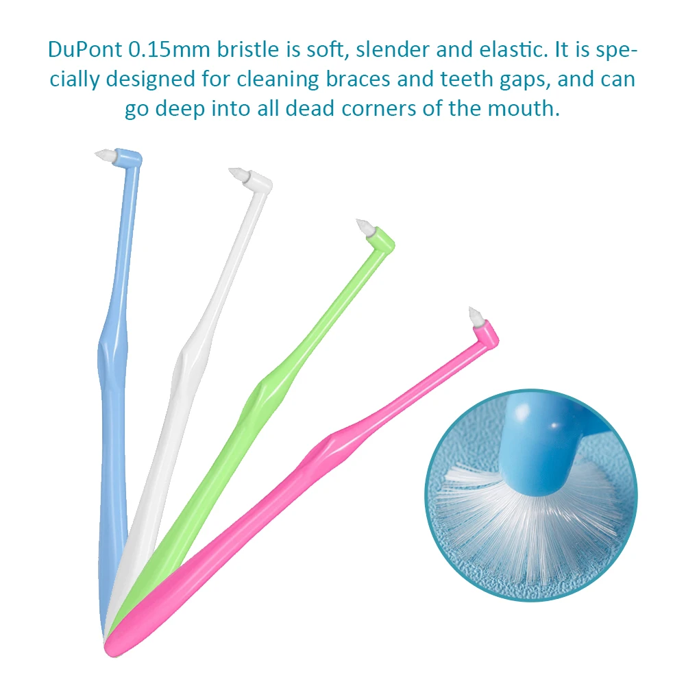 1-4PCS Orthodontic Toothbrush With Pointed Head Soft Clean Teeth Gap Toothbrush Floss Oral Hygiene Teeth Braces Oral Care Tools