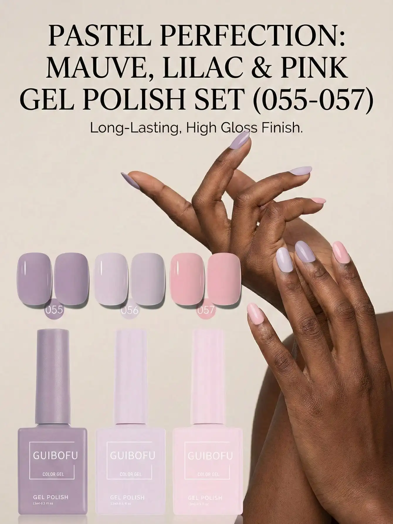 3pcs/set 15ml Light Pink Purple Series Gel Polish, Light Purple Light Pink, Soft Macaron Style Gel Polish, Sweet Romantic UV LED