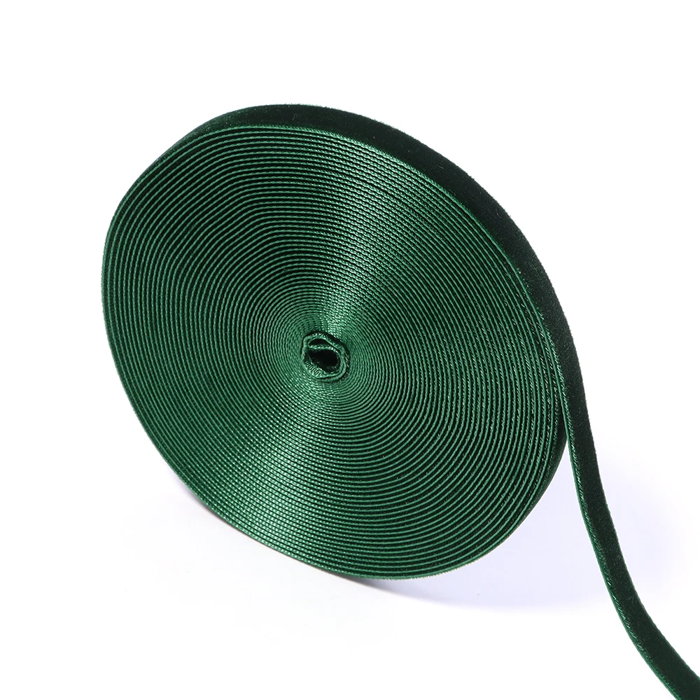 5–10 Yards/Rolle dunkelgrüne Samtbänder, einseitiges Beflockungsgurtband für Weihnachtsfeier, DIY, handgefertigte Geschenkverpackung, Dekoration – Detail 9