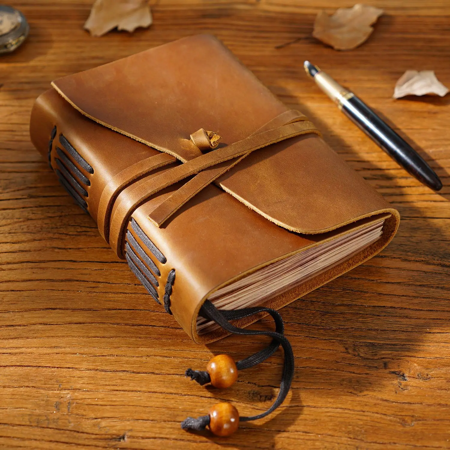 Cowhide Vintage Traveler Notebook Leather Notepad Handmade loose-leaf notebook Leather Notebook Set Magic Diary Gift in stock