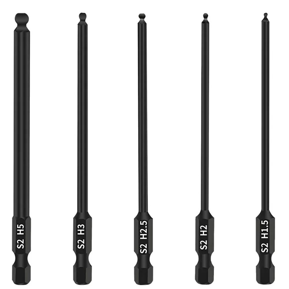 Hex Sechskant Schraubendreher Bits Set Lang 100mm, 10 Stück Langbits Set (t1 ,5-t10) Magnetische Hexagon Innensechskant Schraubendreher Schrauber Bit für Akkuschrauber