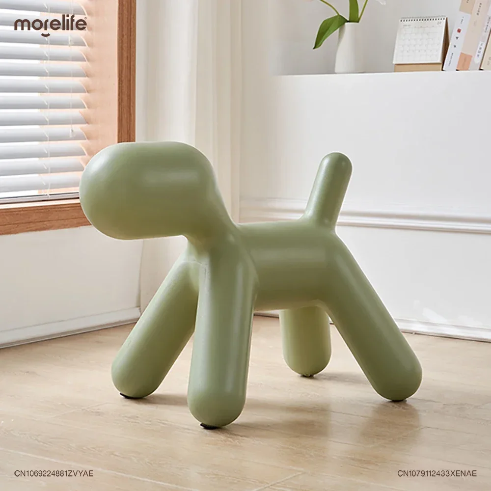 Nordic Creative Design Fun Puppy Design Shoe Changing Stools Living Room Plastic Bench Animal Ottoman Cute Footstool Furniture