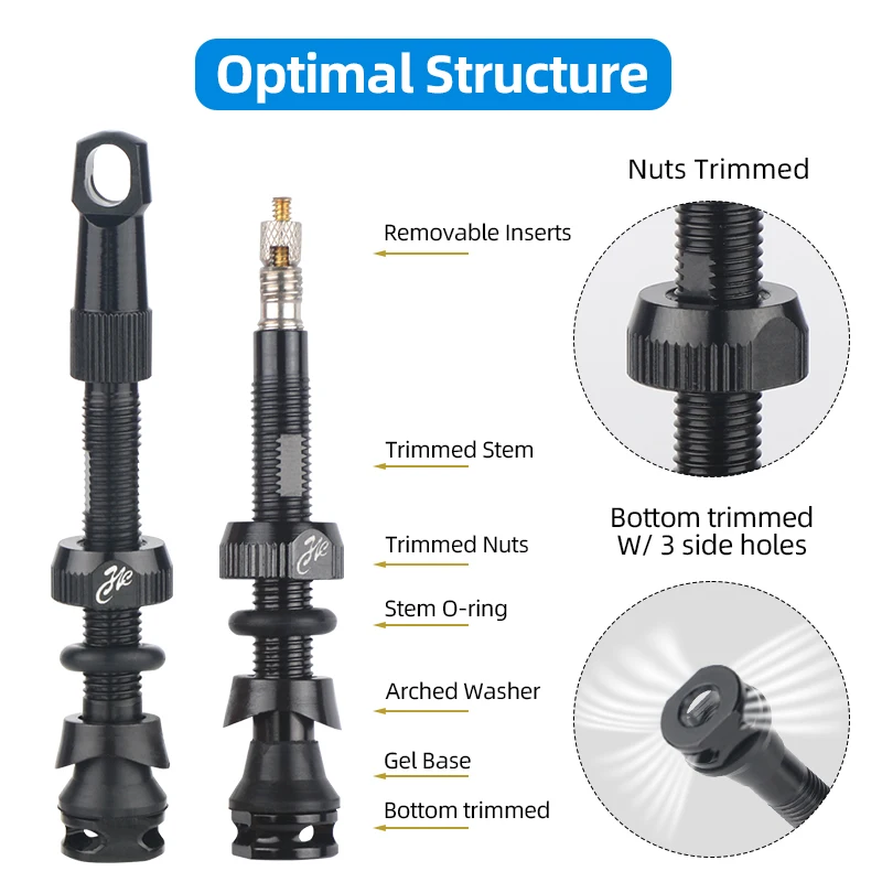 40 50 65 80mm F/V Tubeless Valve Threaded Cap W/Tool Optional For Gravel Bike Alloy Pole Brass Core Presta Valve Cycling Parts
