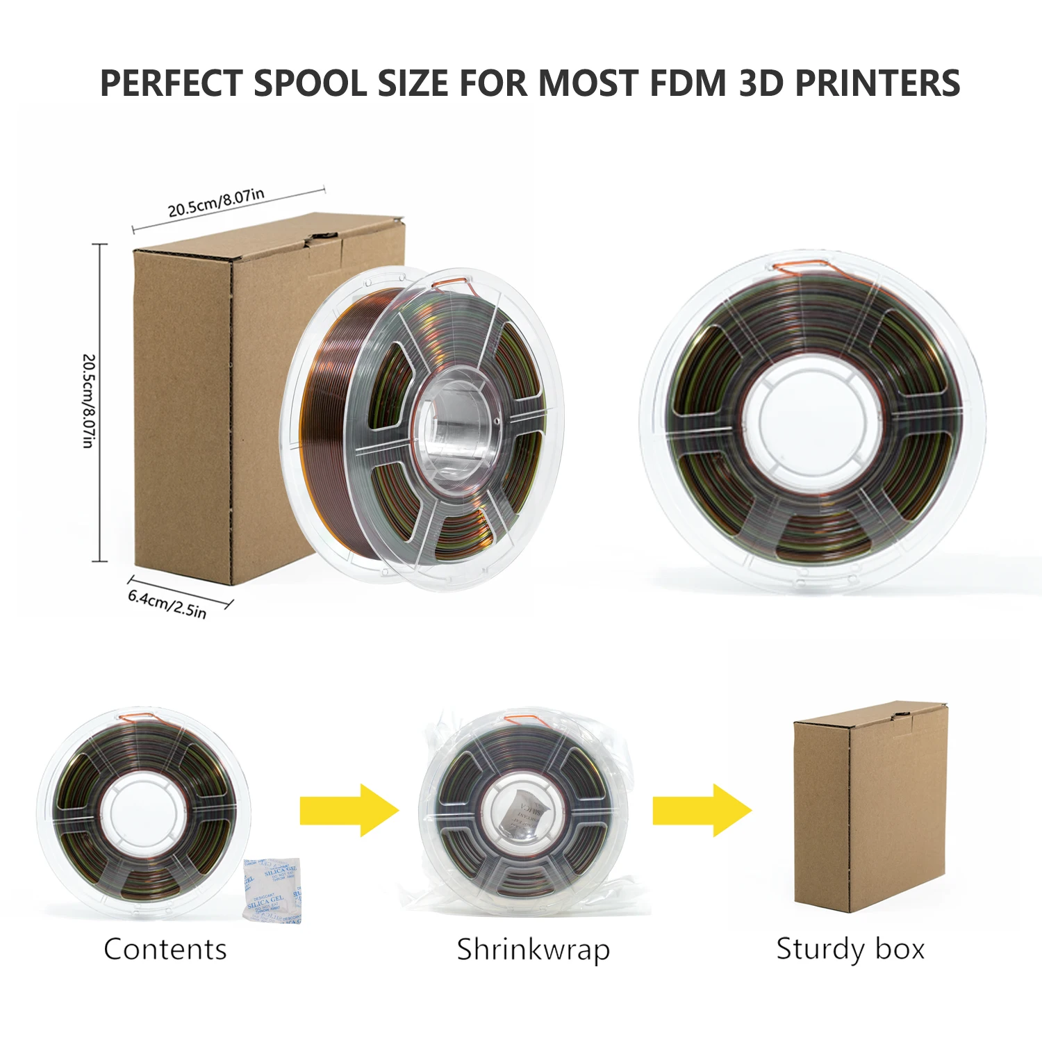 Imagem -06 - Gradiente Transparente Rulsun 175 mm Carretel 1kg Alta Velocidade Magia Filamento de Impressora 3d Transmissão de Luz Spool Novo