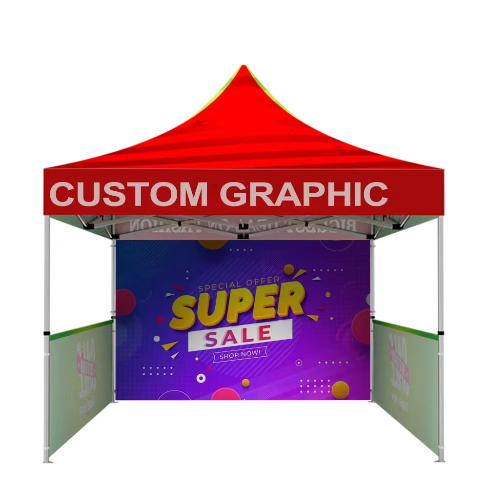 Outdoor Gazebo 3X3 Folding Tent Pop Up Canopy Gazebo Trade Show Tent Movable For Event