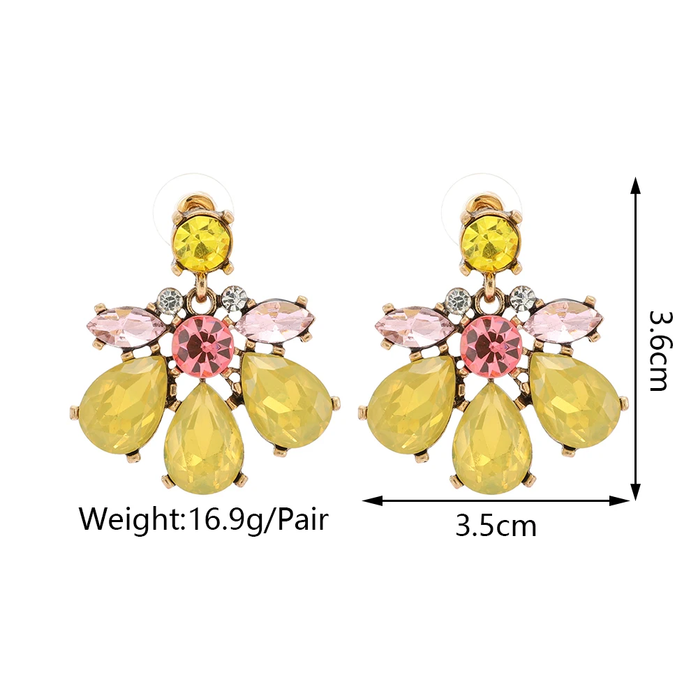 Fashion Design Decor Wedding Party Pendant Jewelry Luxury Charm Shiny Crystal Geometric Dangle Earrings For Women Accessories