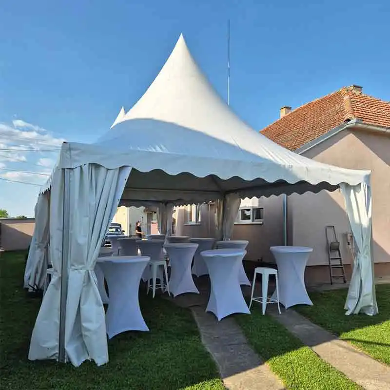 White Big Large Party Wedding Event Sunshade Tent Outdoor European Style Pointed White Ceiling Cone Top Luxury Tent for Events