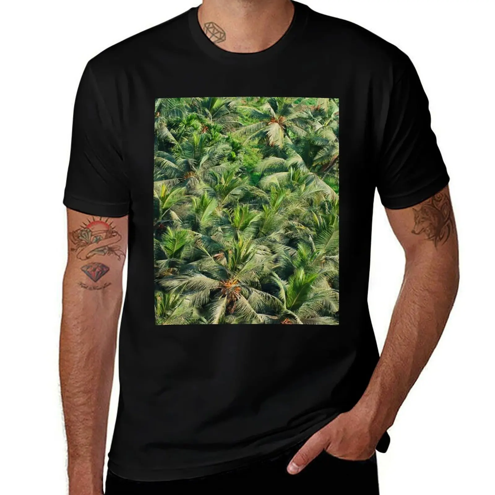 

Tropical Green Vibe - Coconut Palm Trees T-Shirt Man t-shirt boys animal print croswit shirt man mens fashion