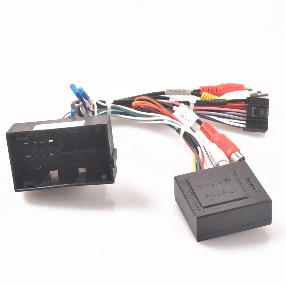 Adaptador de Cable de arnés de cableado estéreo de Radio de coche Android para Jeep Wrangler Cherokee Compass Grand Commander 2017 + para Fiat 500 2016
