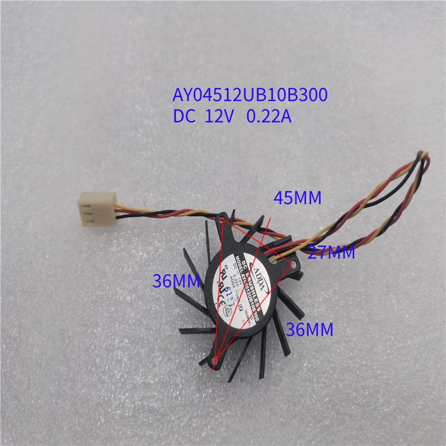 

Original FAN For AY04512UB10B300 DC 12V 0.22A 4510 4.5CM , EC7010LL12CA 0.11A 7010 7CM