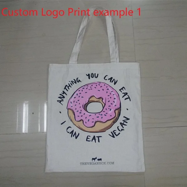 100pcs Cheap Plain Nature Cotton Promotional Shopping Bag Custom Logo Print Accept