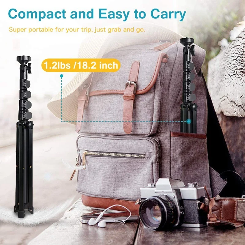Selfie Stick Tripod Camera & Mobile Phone Tripod Stand With Bluetooth Remote Control And Universal Tripod Head Holder