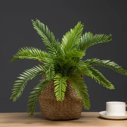 45cm 18 Leaves Artificial Palm Tree Fake Monstera Plants Tropical Persian Leafs Plastic Sago Cycas For Home Garden Outdoor Decor