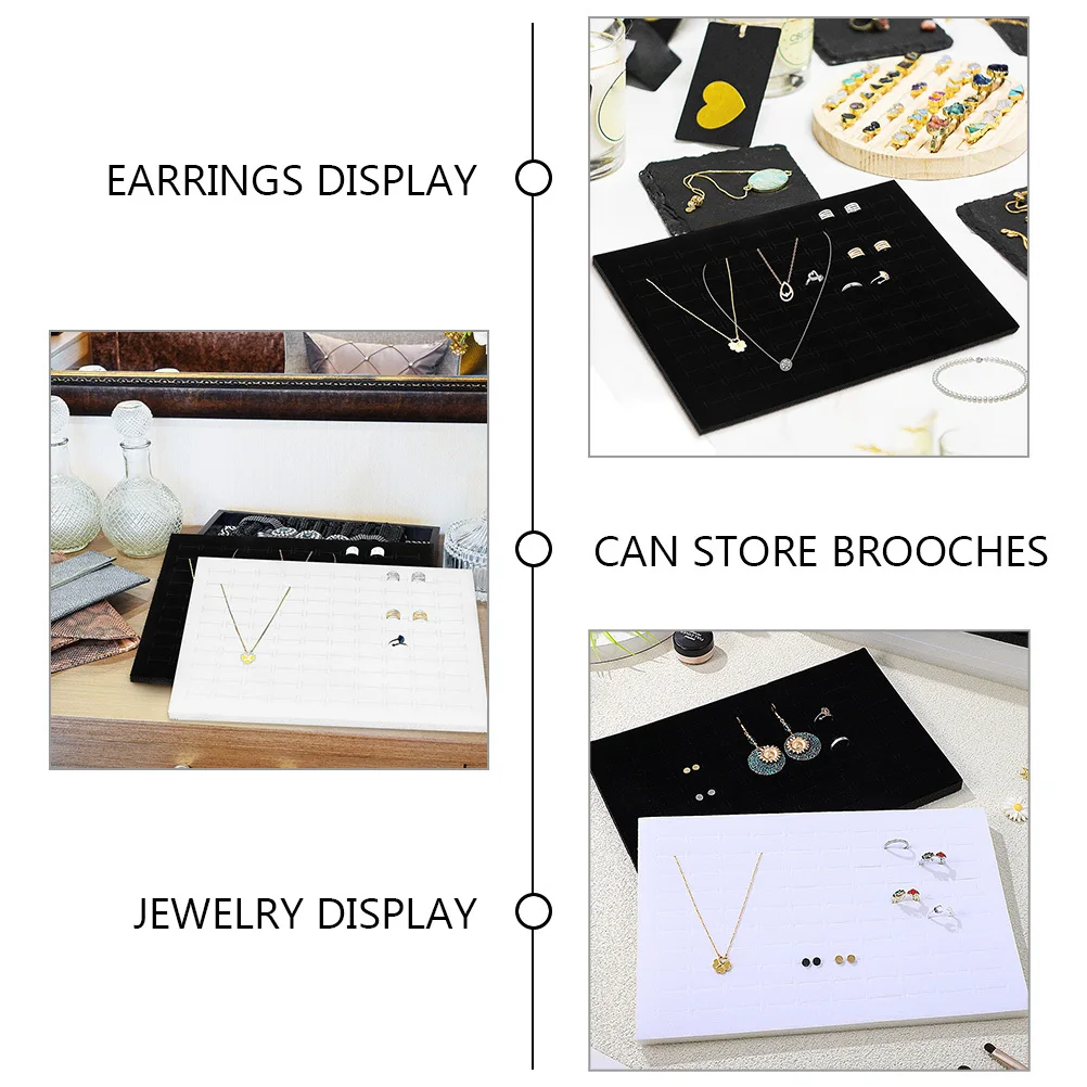 6 قطعة صندوق مجوهرات إدراج منصات الإسفنج القرط عرض الحصير حلقة صينية العرض درج منظم معرض المجوهرات إدراج #6