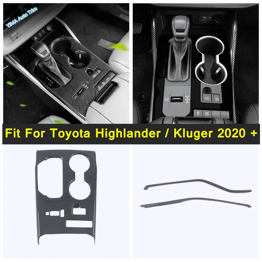 

For Toyota Highlander / Kluger 2020 - 2024 Gear Shift Box Panel Decor Trim Cover Interior Center Console Side Strip Accessories