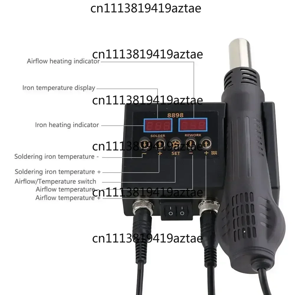 2 In 1 Digital Display Rework Station Hot Air & Soldering Iron For Mobile Phone Maintenance
