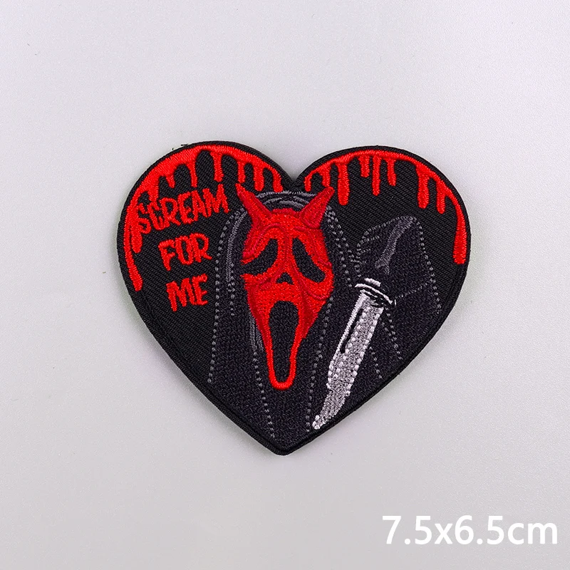 Punk Style Patch Iron On Patches For Clothing Thermoadhesive Patches On Clothes Skull Skeleton Embroidery Patch Sewing Applique