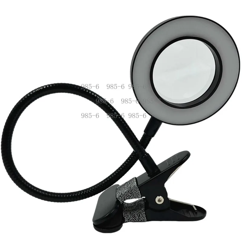 Clip-On Magnifying Lamp, Adjustable Extended Arm Flexible Hose Universal Bracket for Desk & Maintenance Use