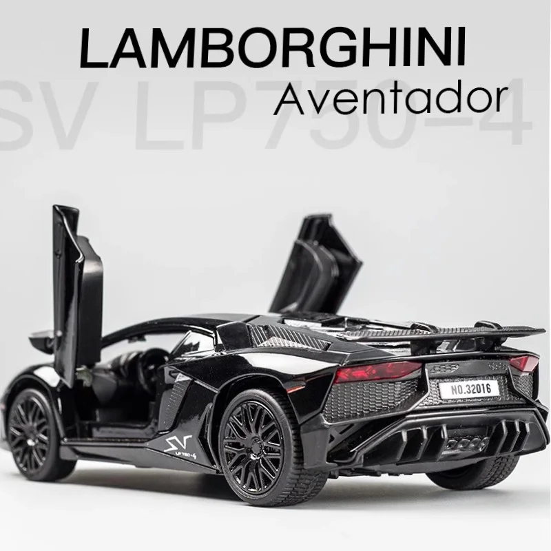 Sports Car 1:32 Lamborghini Aventador LP750-4 Slloy Diecast Model Sports Car Enthusiast Collection Sound & Light Children Toys