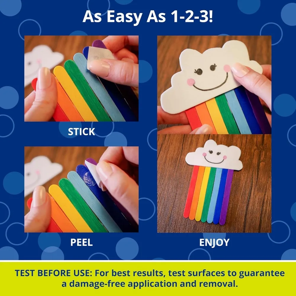 Double-Sided Adhesive Dots, 0.5 Inch, 200 Clear Sticky Points for Crafts and DIY Projects