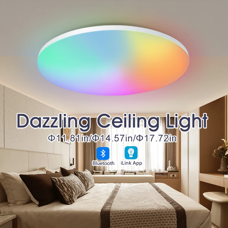 

RGB Smart Ceiling Light Remote Control APP 54W 36W AC 220V Dimming Timing Modern LED Ceiling Lamp Bedroom Living Room Home Decor