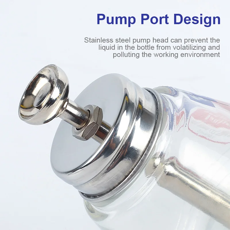 MECHANIC Glass Solution Distributor with Anti-Corrosion Pump Alcohol Bottle Durable Storage Container for Electronics Lab Beauty