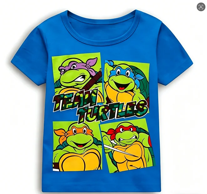 

Nick Ninja Turtle Cartoon 100% Cotton T-shirt, a comfortable and soft baby-sized top for children