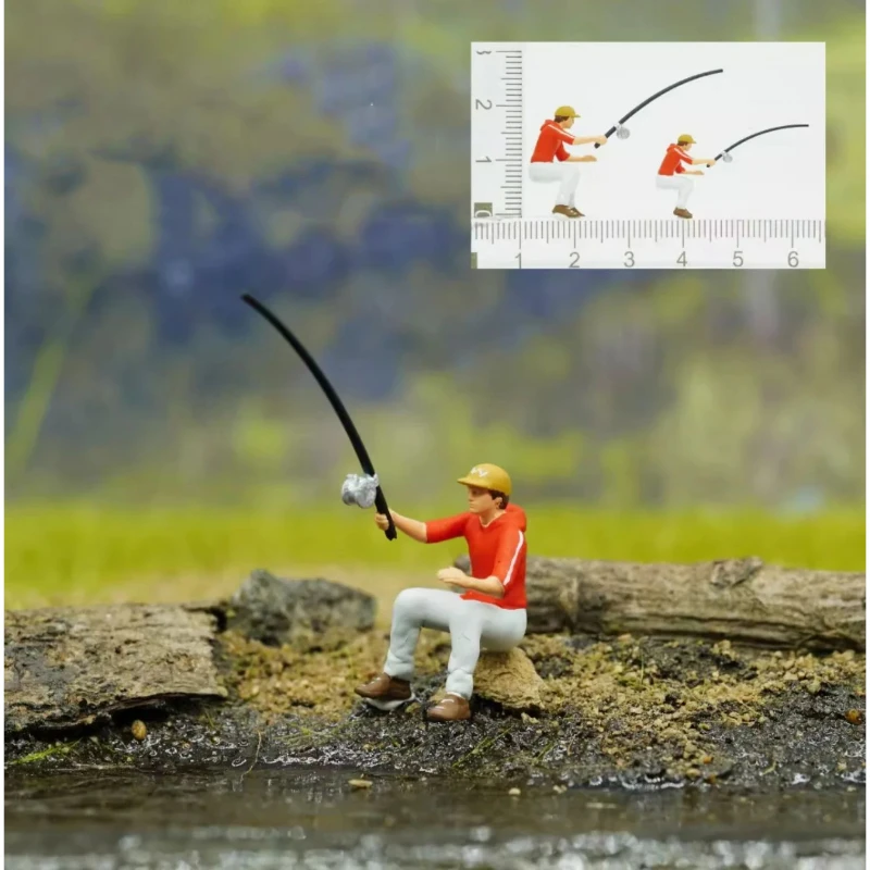 1/64 Hars Handgemaakte Geschilderd 1/87 Outdoor Vissen Miniatuur Actiefiguren Model Microlandscape Scène Accessoire Micro Fotografie