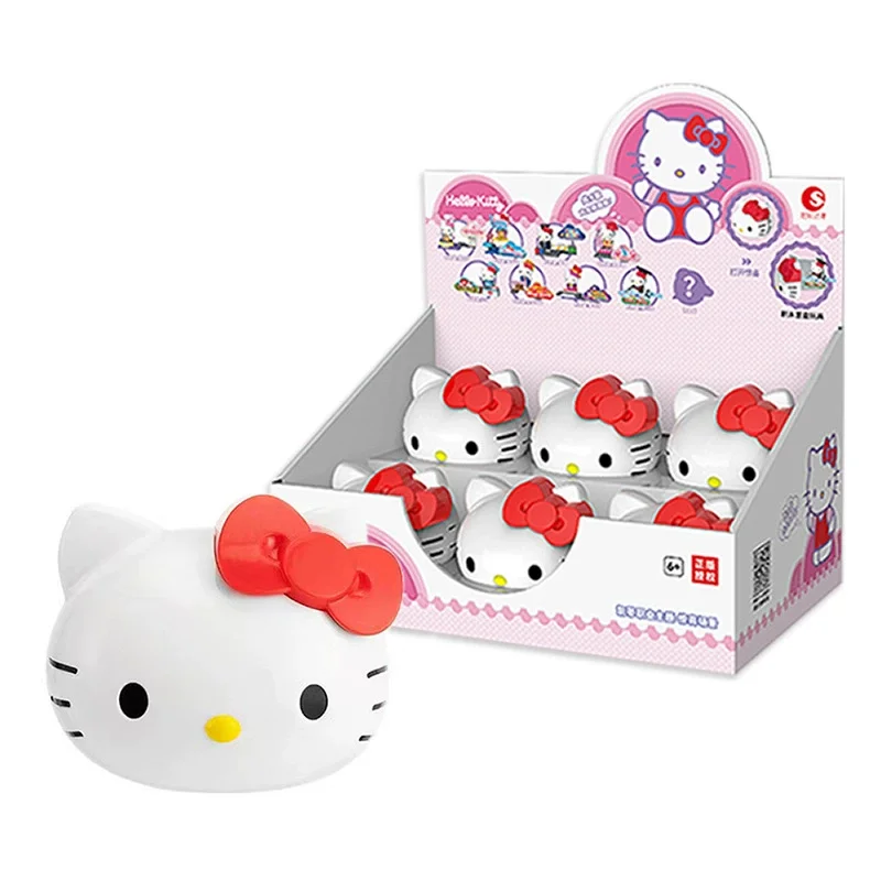 

Hello Kitty Blind Box Cat Head Shape Twisted Egg Assembly Building Block Cartoon Model Character Ornament Children's Toy