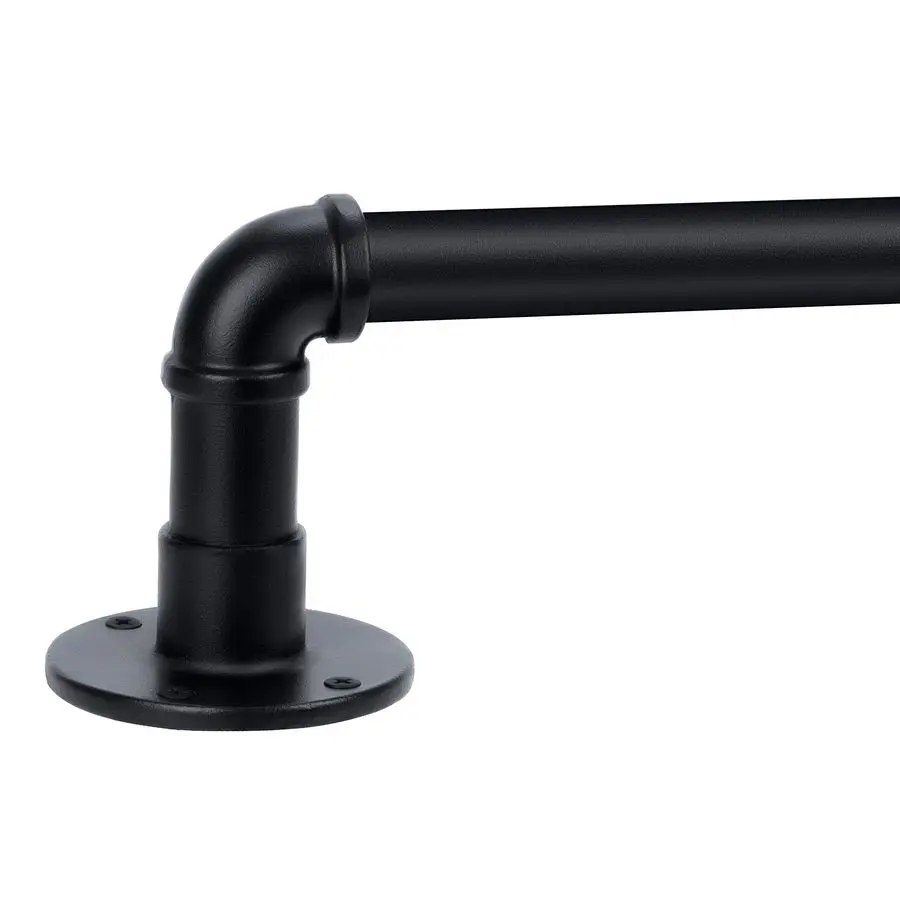 

Карнизы для окон от 66 до 120 дюймов, 1-дюймовый промышленный черный карниз с обхватывающим креплением, регулируемый карниз для помещений и улицы, разделитель пространства