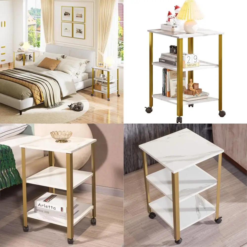 

Трехуровневая подставка для принтера на колесиках, металлическая, белая, многофункциональный приставной столик для дома и офиса