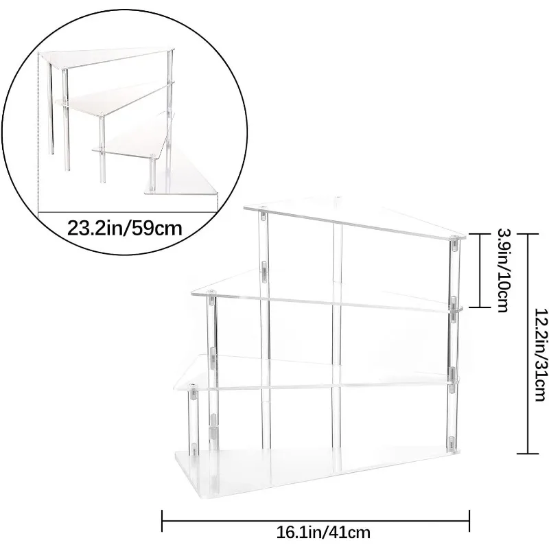 4 Tier Cupcake Stand Acrylic Display Risers, Cake Pop Stand, Dessert Table Display Stand, Funko Pop Figure Shelves