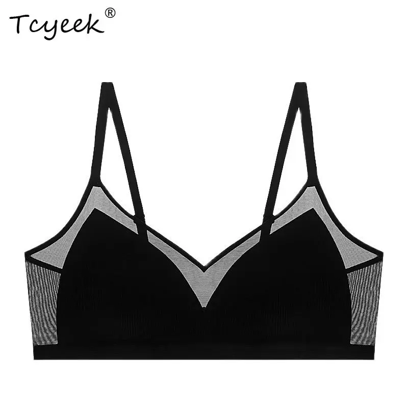 

Tcyeek, сексуальный бюстгальтер из 90% натурального шелка с подкладкой, женское беспроводное нижнее белье без следов, дышащее нижнее белье с тонкими треугольными чашками, лето 2024 P46518QC