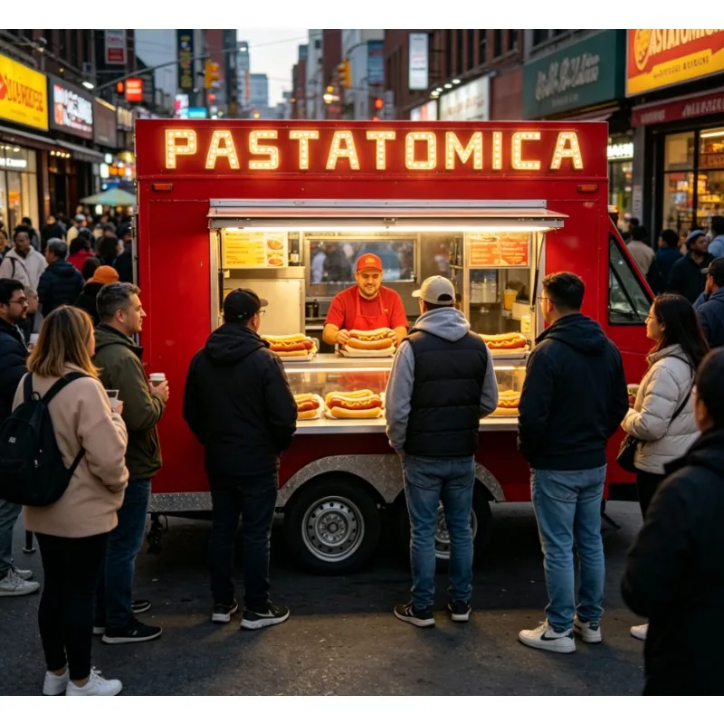 Italian Pasta Cooking Mobile Food Trailer Truck Fully Equipped Kitchen for Gourmet Foodie Markets