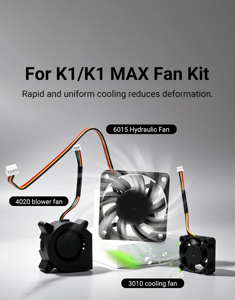K1 K1C Kühlventilator mit Doppelkugellagern 24V 3010 Axiallüfter 4020 Gebläselüfter 6015 Hydrauliklüfter für K1 Max 3D-Drucker Extruder-Teile – Detail 1