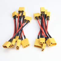New 5Pcs 14awg 100mm XT60 To XT90 Male/Female Connector Plug Adapter Charge Cable Lead Silicone Wire for ISDT Style Chargers