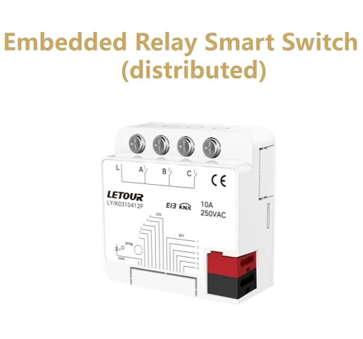 KNX/EIB tertanam driver saklar lampu pintar, 3 saluran 10A modul saklar Hotel pintar sistem rumah pintar KNX