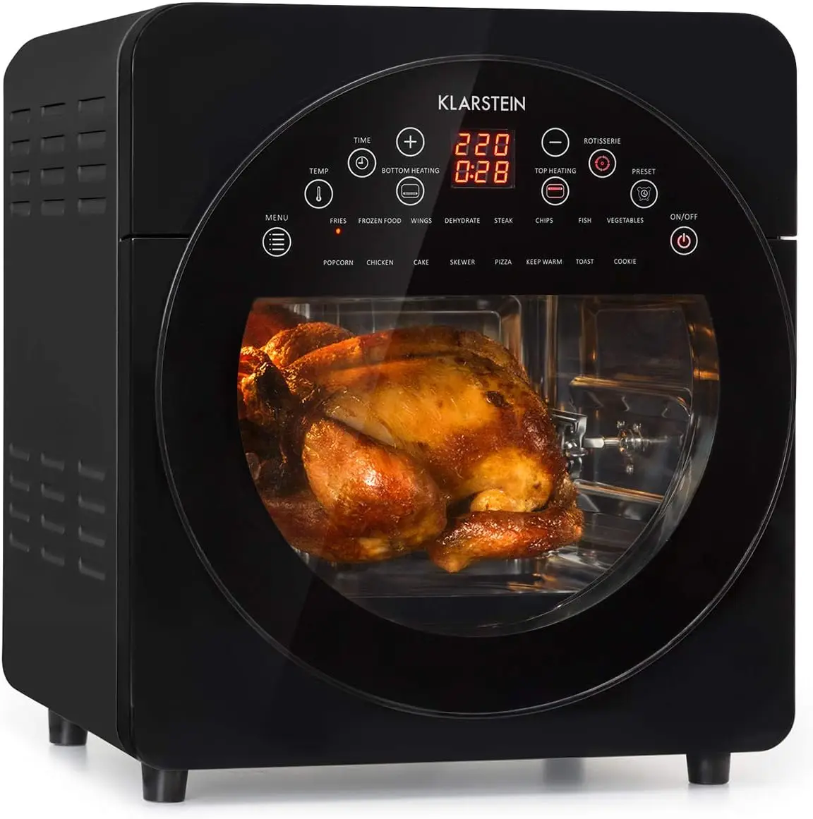 Klarstein AeroVital fácil toque Heißluftfritteuse - 1700 W Heissluftfriteuse, Airfryer con XXL-Volumen: 14 litros, 16 programas