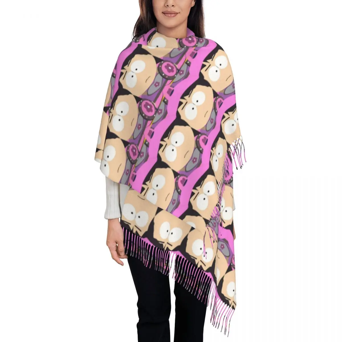 

Smart Shieldmaiden Wendy Scarf Wrap Women Long Winter Fall Warm Tassel Shawl Unisex South Park Pattern Scarves