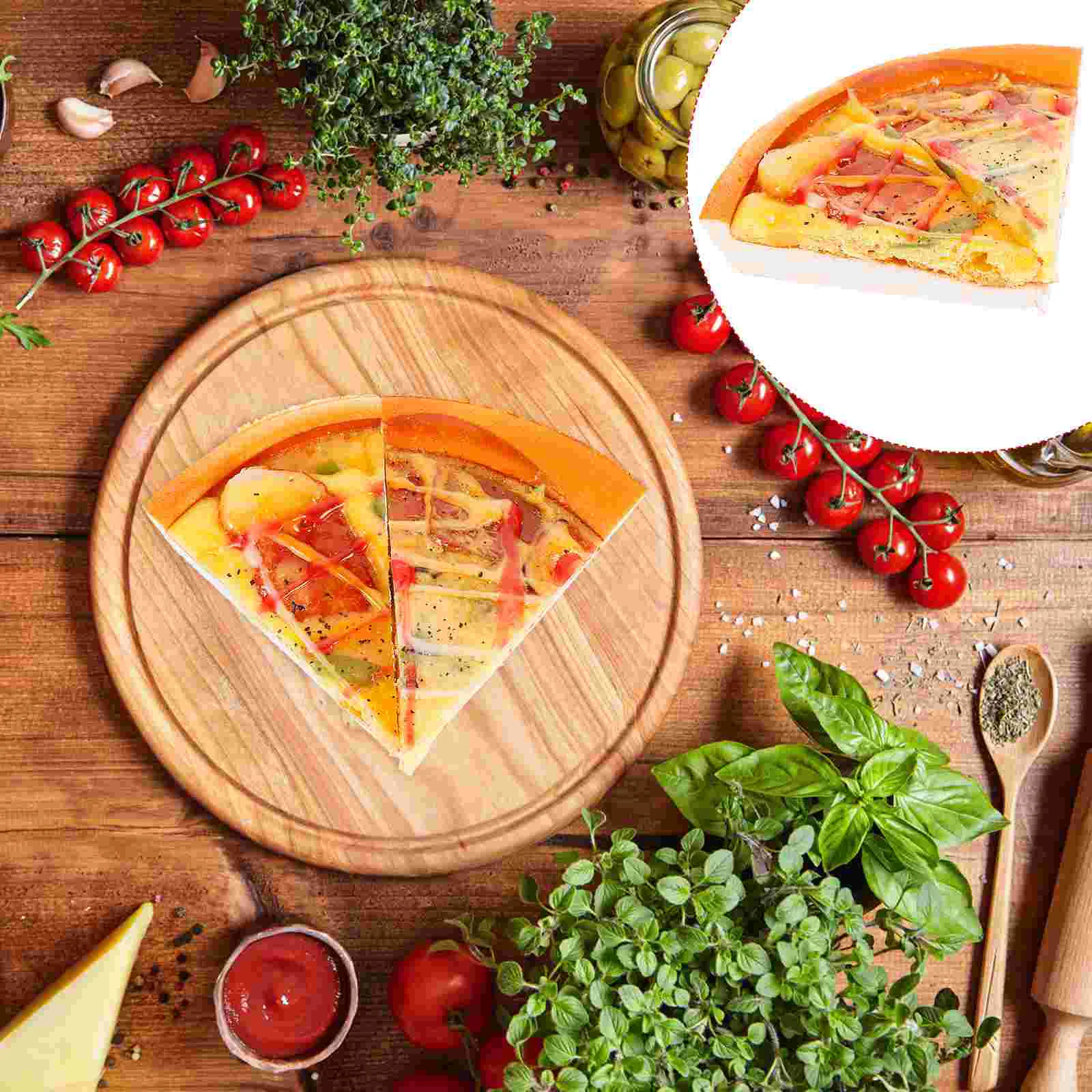 2 Pcs Models Simulation Pizza Slice Realistic Decor Props Display Khaki Food Artificial