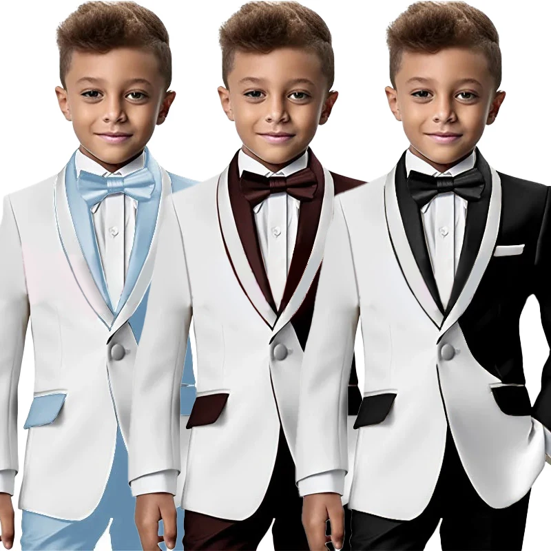 

Детский двухцветный пиджак, комплект торжественного свадебного платья, приталенный деловой костюм для мальчиков 3-16 лет, костюм для выступлений на фортепиано