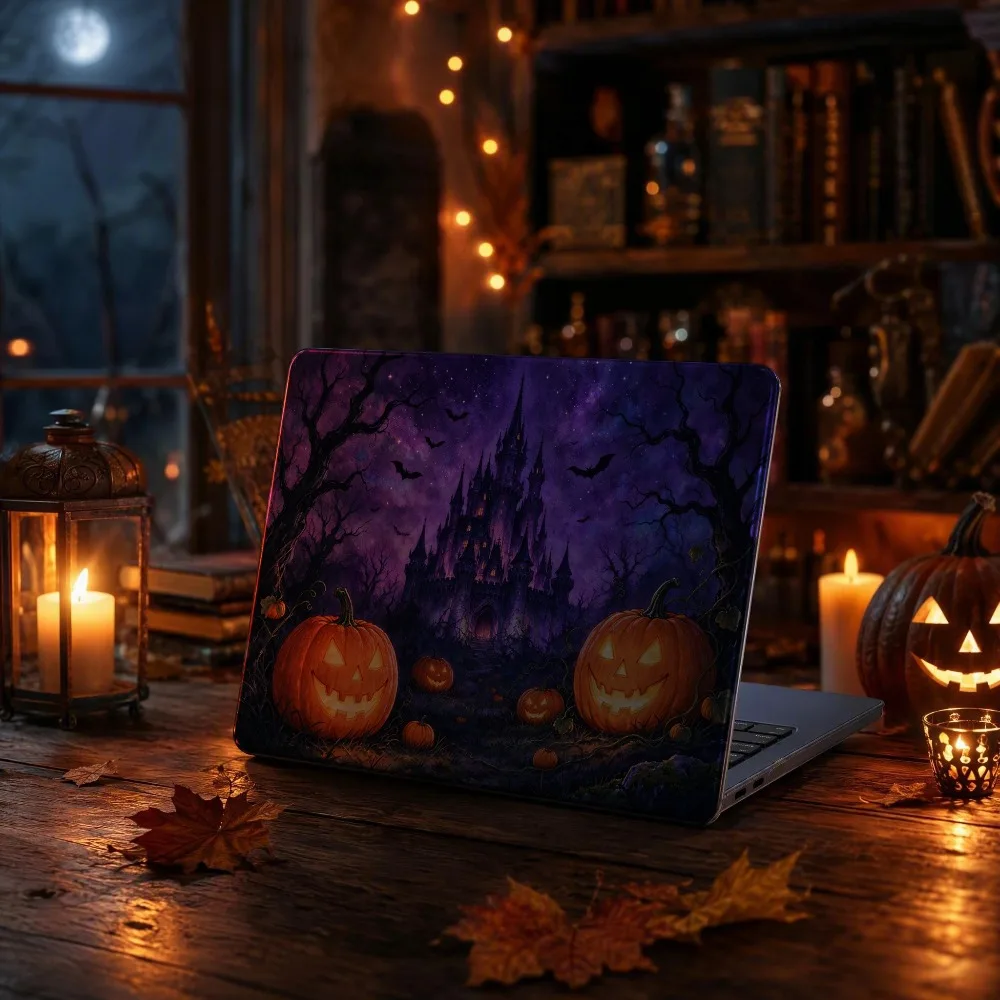 Retro Scary Halloween for MacBook Air 13 inch Case M5 M4 M3 M2 Pro 14/16 Neo case Novelty Premium Pattern Hardshell Laptop Case