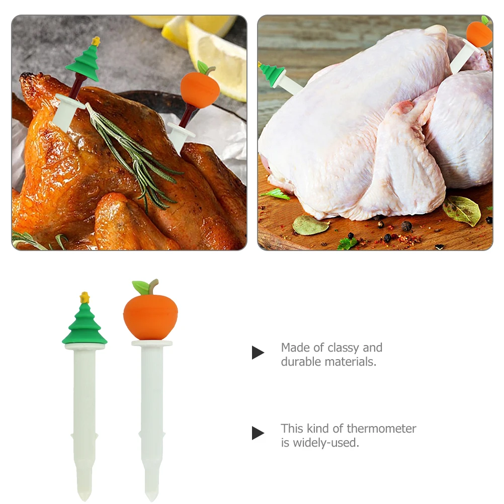 

2 Pcs Meat Thermometer Stainless Steel BBQ Meat Gauge Baking Oven Safe Food Food Thermometer Indicator Kitchen Use