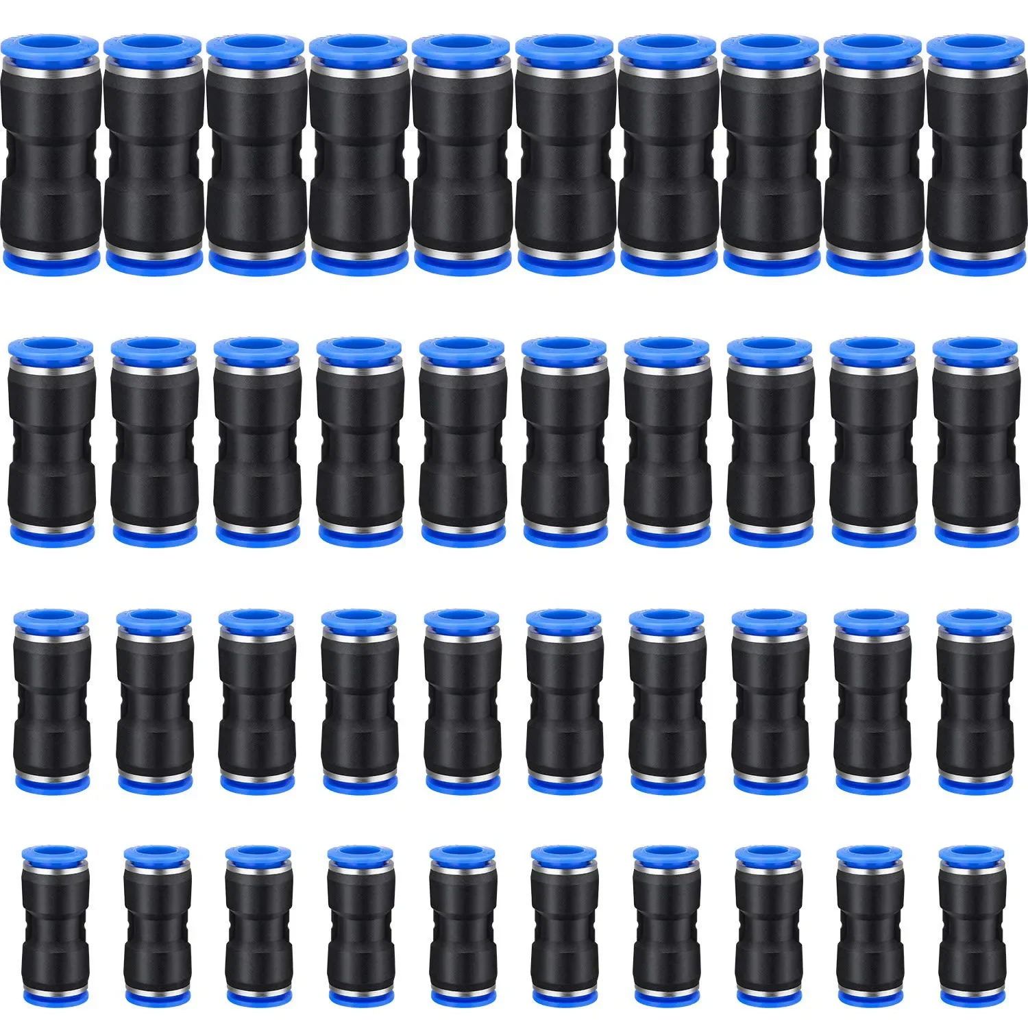 

40 PCS Straight Push PU Connectors Pneumatic Connect Fittings Air Line Quick Hose Repair For 6 8 10 12mm Outer Diameter Pipe