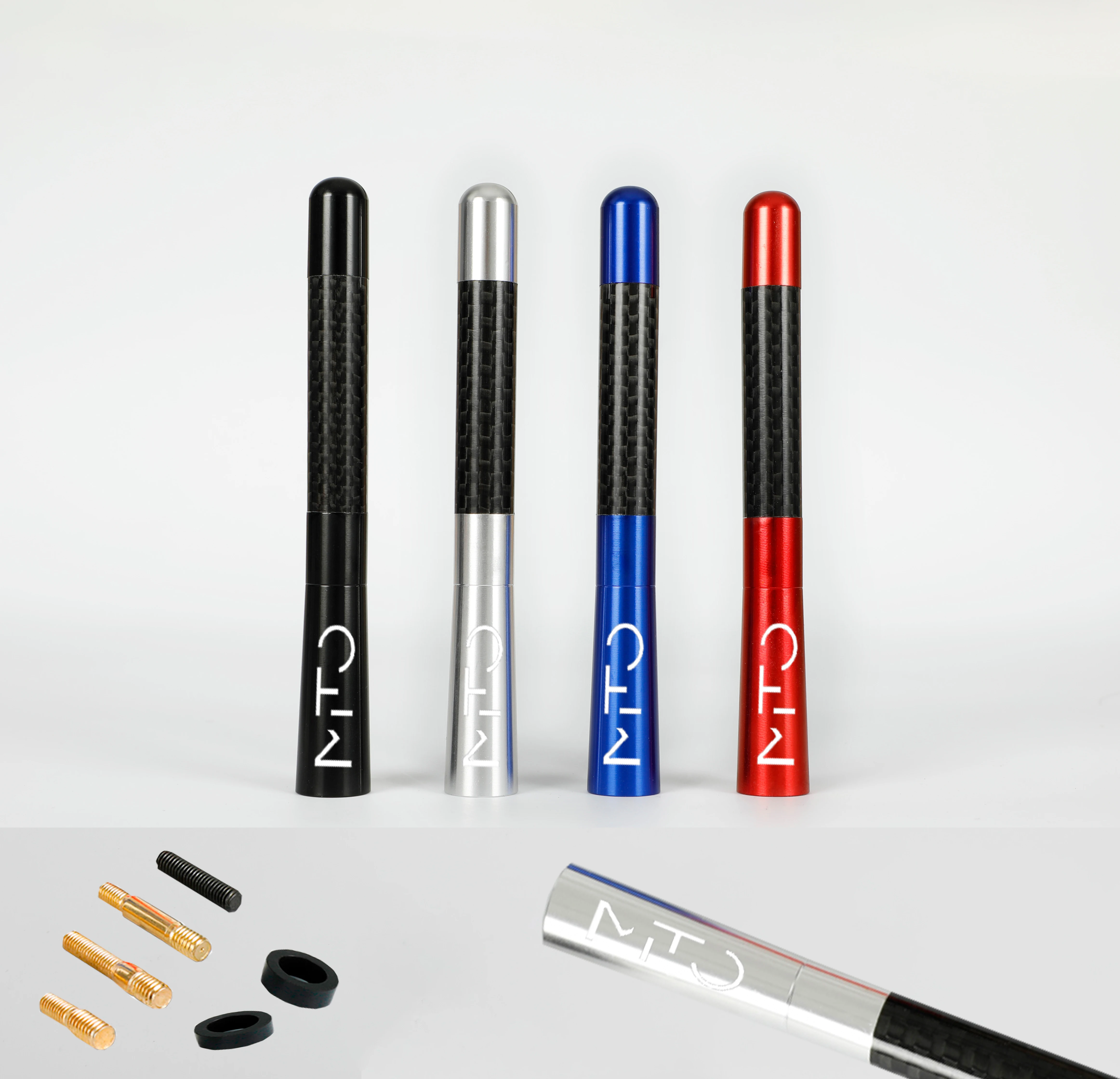 12 سنتيمتر ألياف الكربون راديو السيارة هوائي ل ألفا روميو ميتو Stelvio 156 159 اكسسوارات السيارات التصميم #1