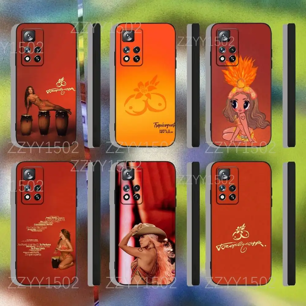 

K-KaRol G Tropicoqueta For Samsung S25,S24,Ultra,S20,S30,Plus,S22,S23,Ultra,Plus,5G Black Silicone Soft Case